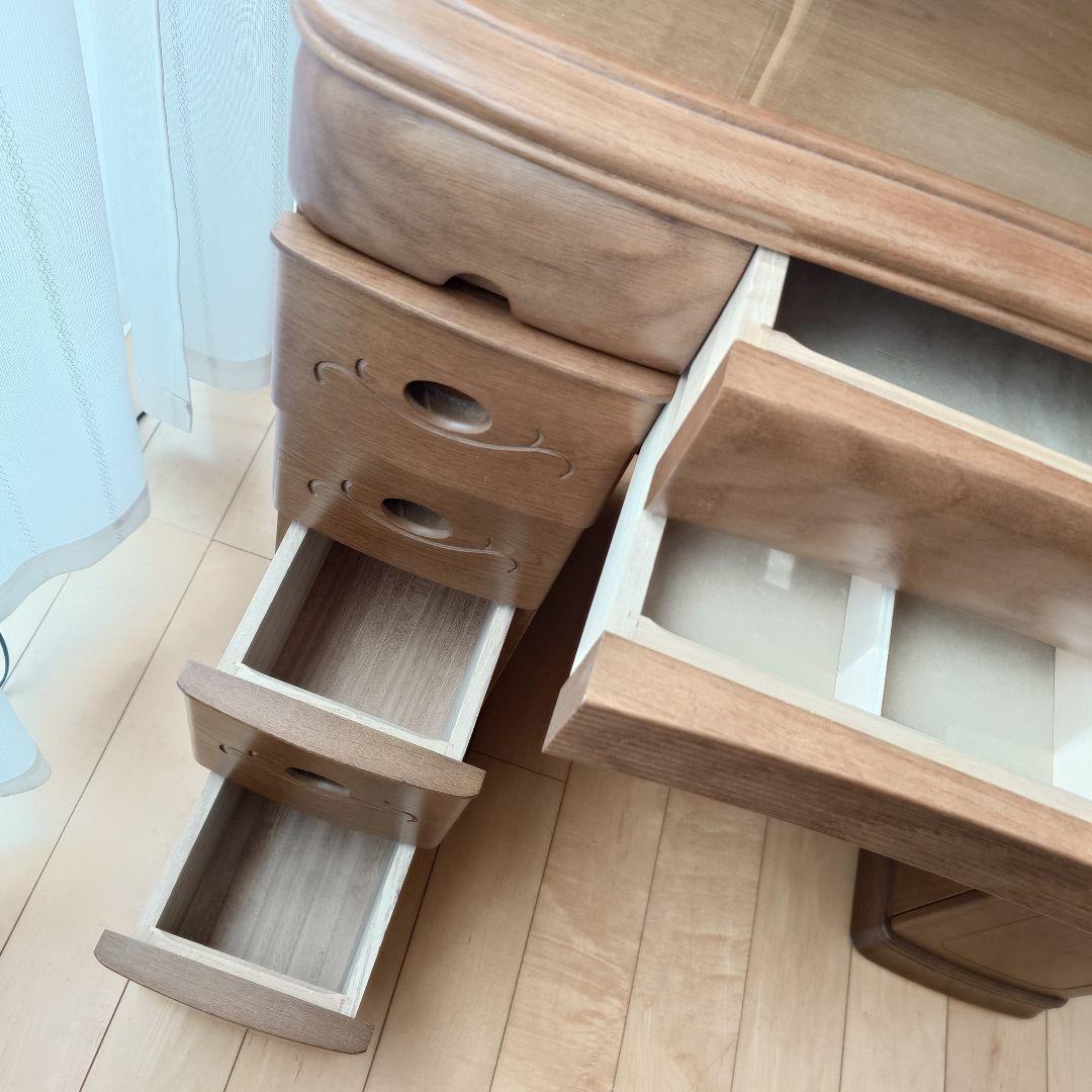 【大幅お値下げ】　天然木ドレッサー　鏡台　三面鏡　アンティーク　大塚化学　化粧台