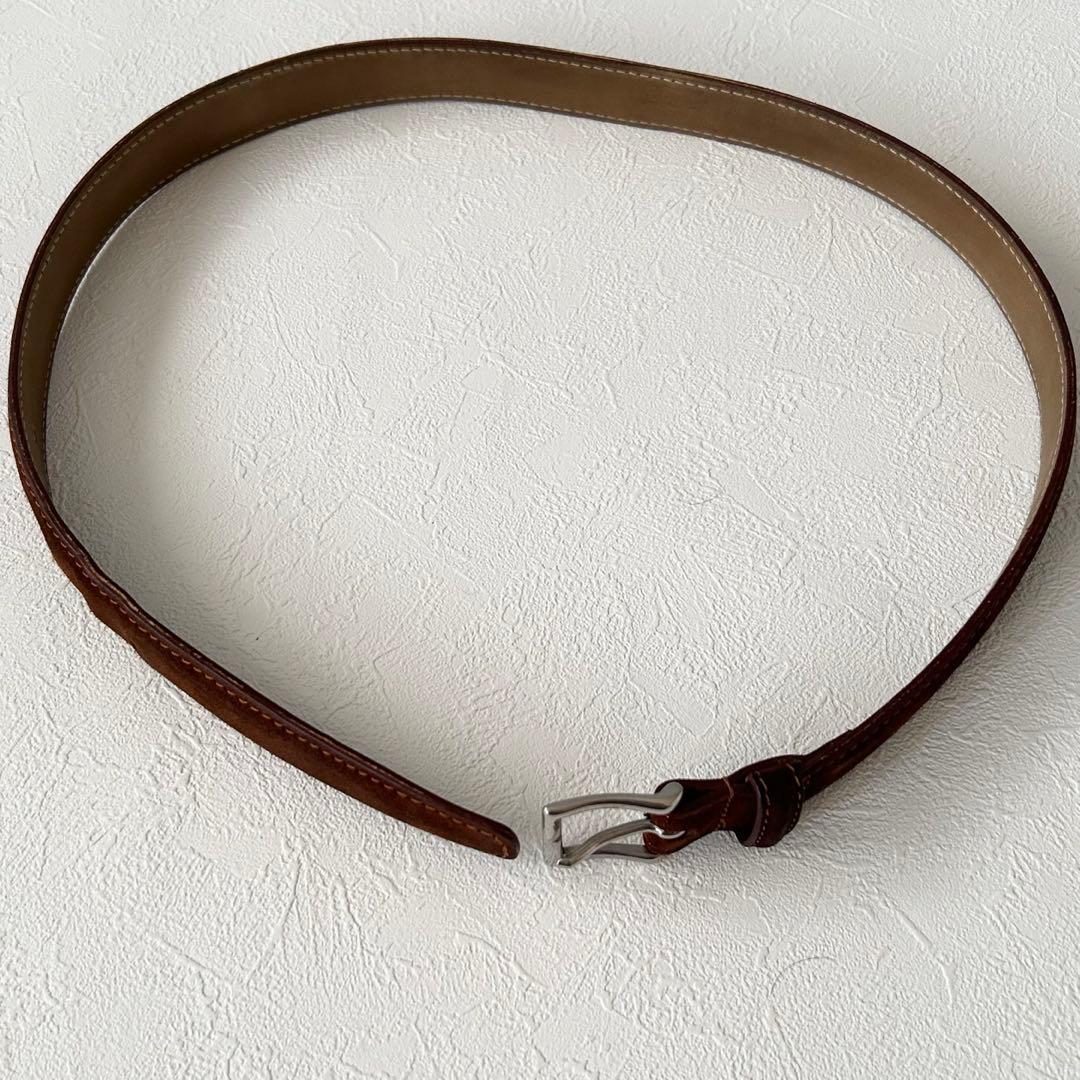 John Lobb ジョンロブ スエード レザーベルト ブラウン 本革 英国製