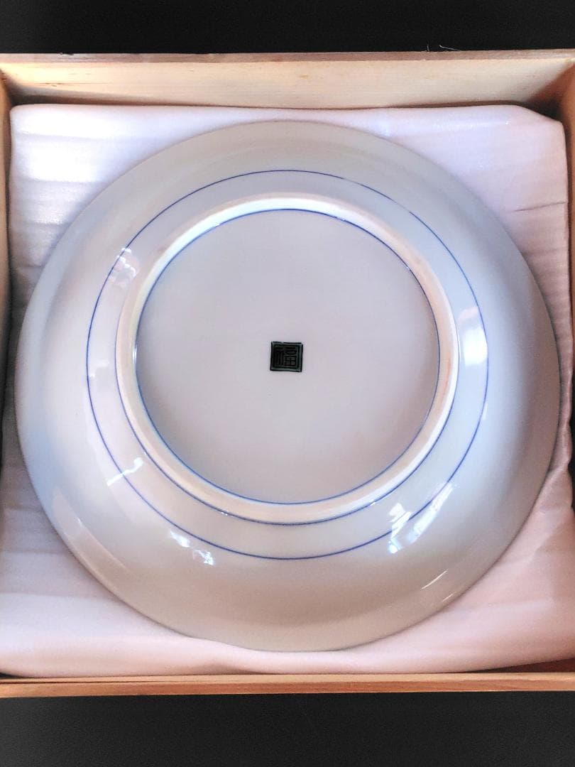 九谷焼 清山造 黄彩金彩 花鳥文 大皿31cm 木箱付 / 絵皿 飾り皿 古美術