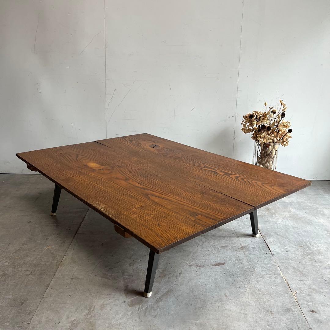 2点セット 欅 ケヤキ 折り畳みテーブル 展示台 z554