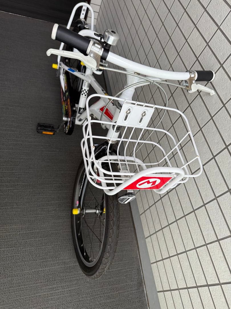 【引き取り限定】幼児用自転車 マリオ 18インチ 補助輪付き スタンドなし