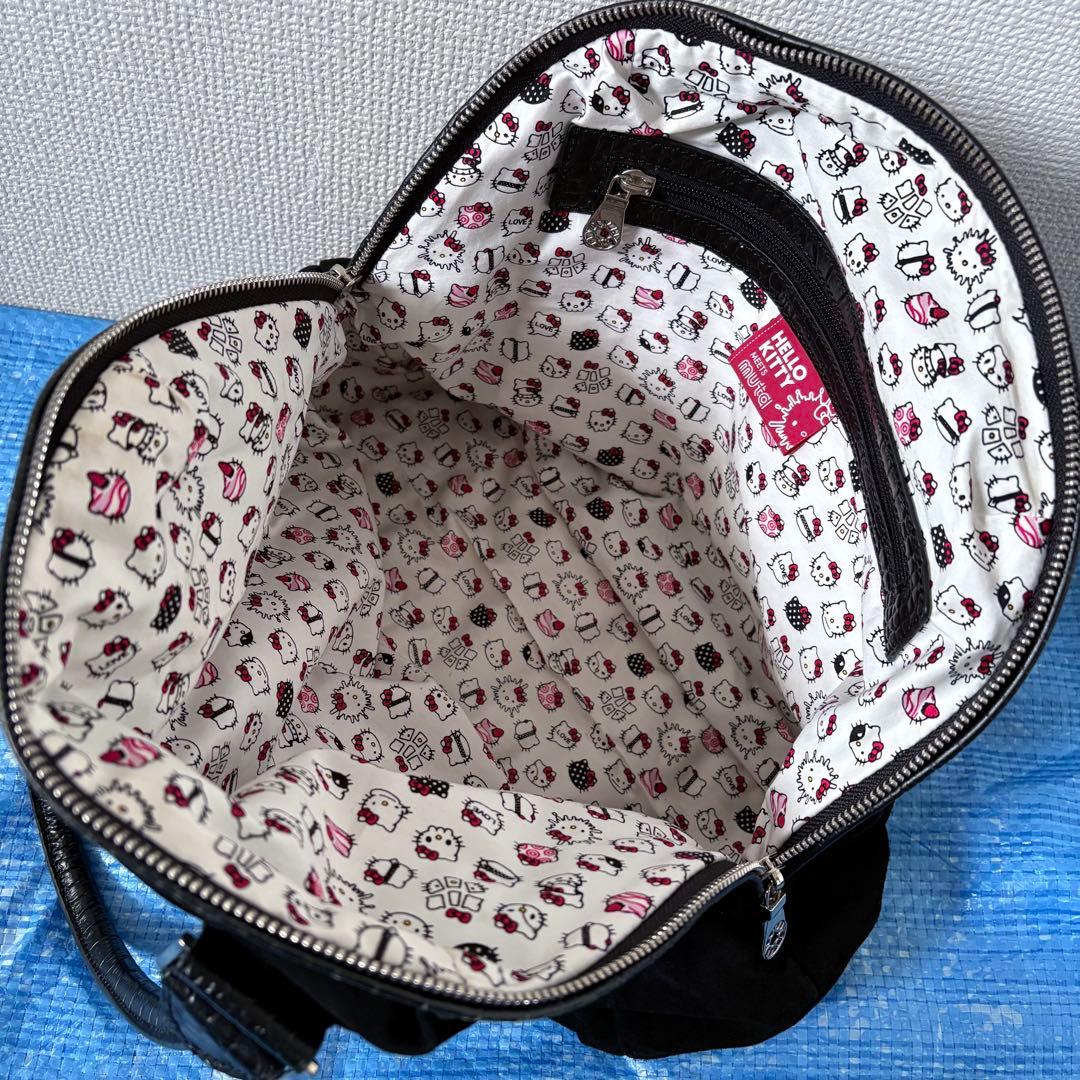 レア⬛︎ハローキティ⬛︎muta⬛︎ボストンバッグ⬛︎コラボ⬛︎レザー⬛︎クロコ型押し