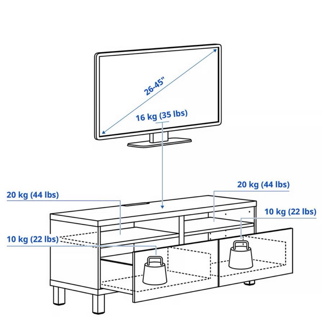 IKEA BESTA テレビ台 美中古 特価 最大55インチTV置き