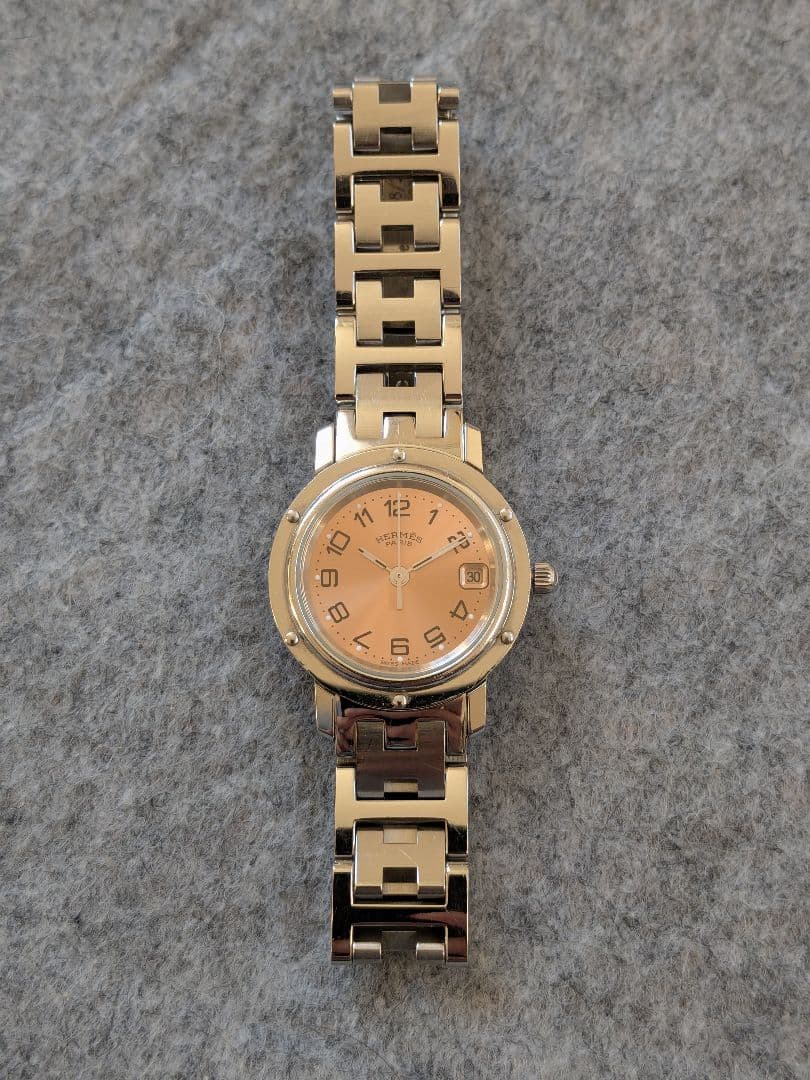 HERMES クリッパー CL4.210 文字盤ピンク