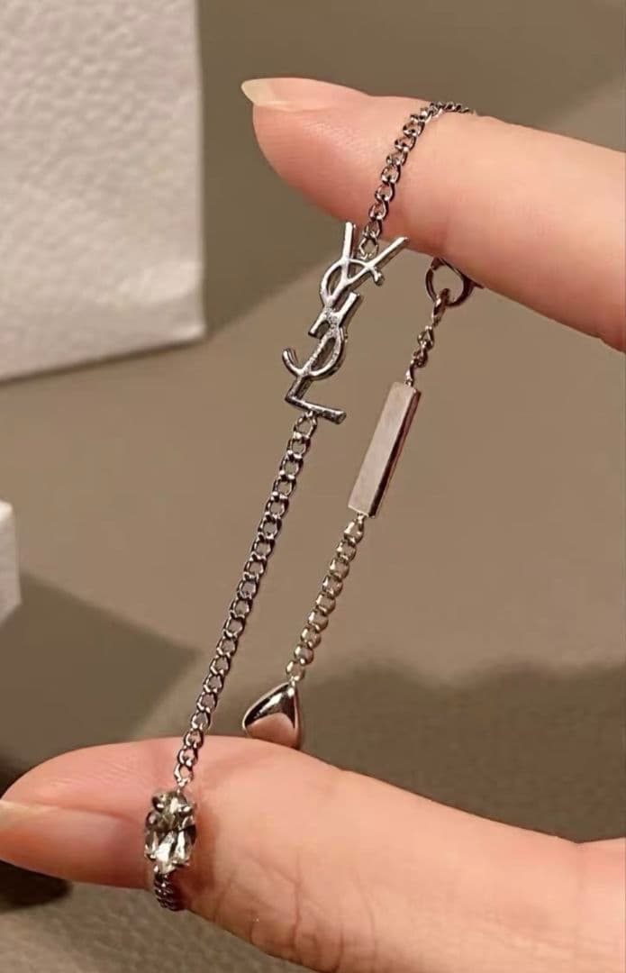 Saint Laurent YSL ロゴ ブレスレット シルバー