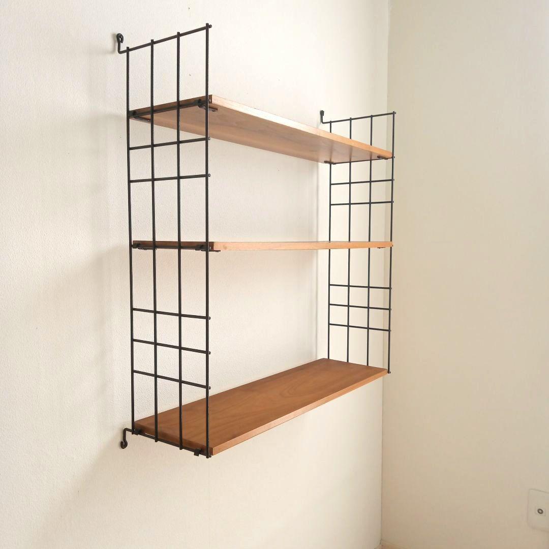 チーク材の3段シェルフ スウェーデン 北欧ヴィンテージ