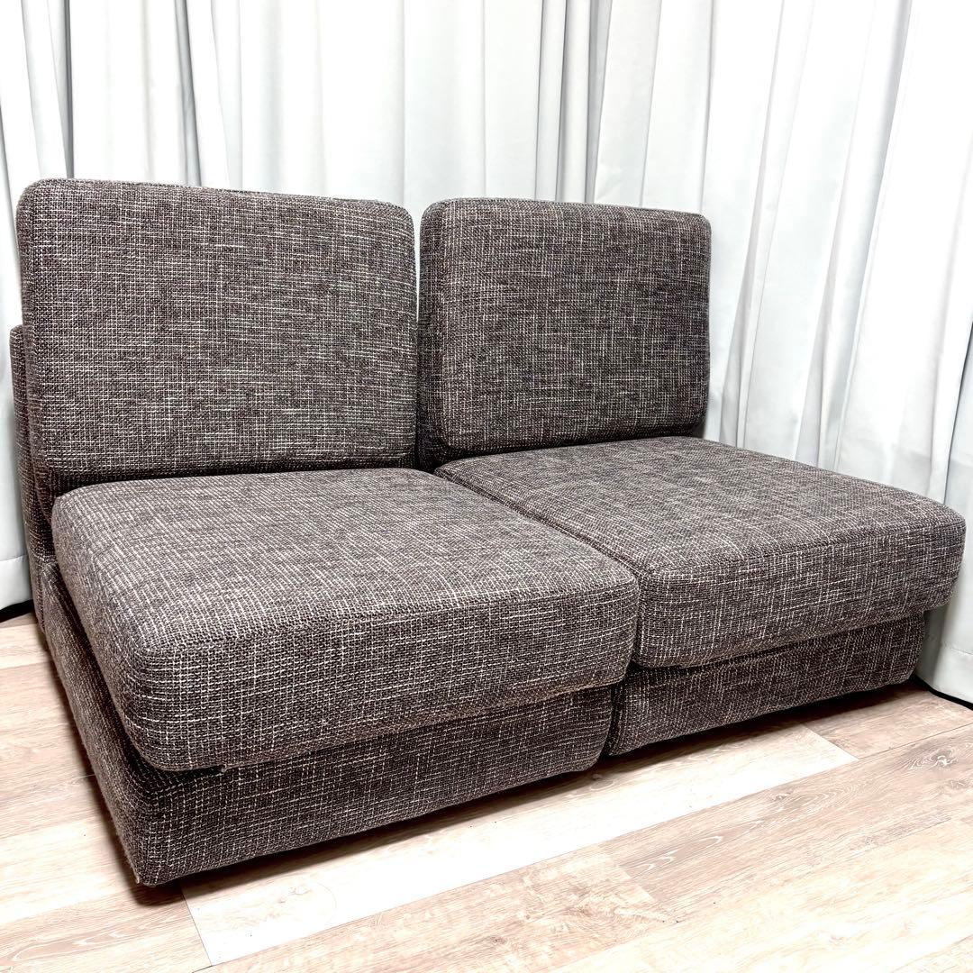 ソファベッド 折りたたみソファ　コンパクト 2人用　グレー