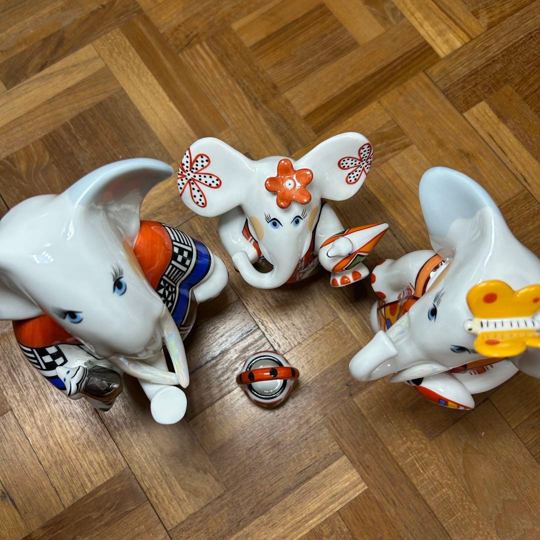 Villeroy&Boch　ビレロイボッホ　置物　象　インテリア　3体セット