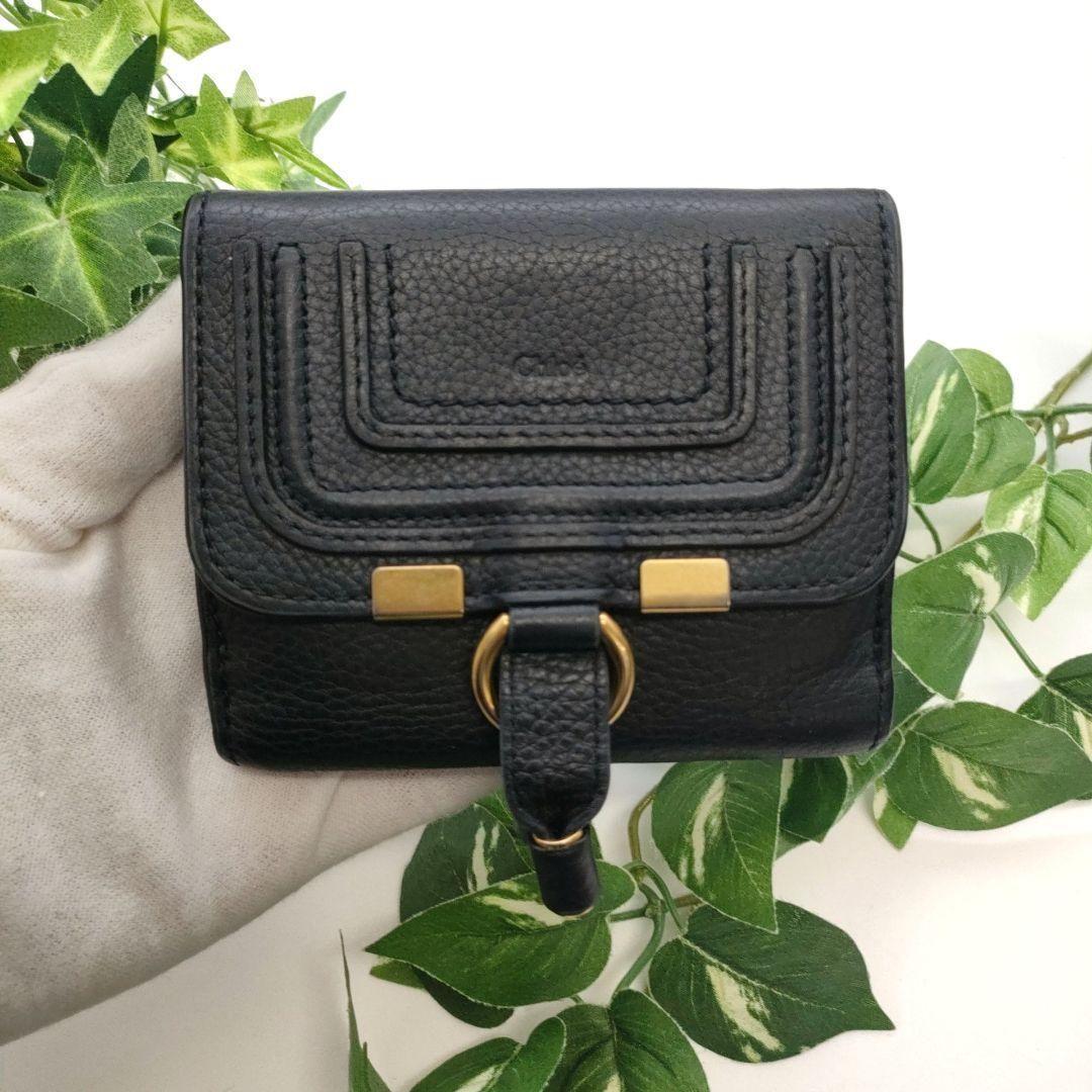 クロエ　二つ折り財布　マーシースクエアウォレット　ブラック　MARCIE