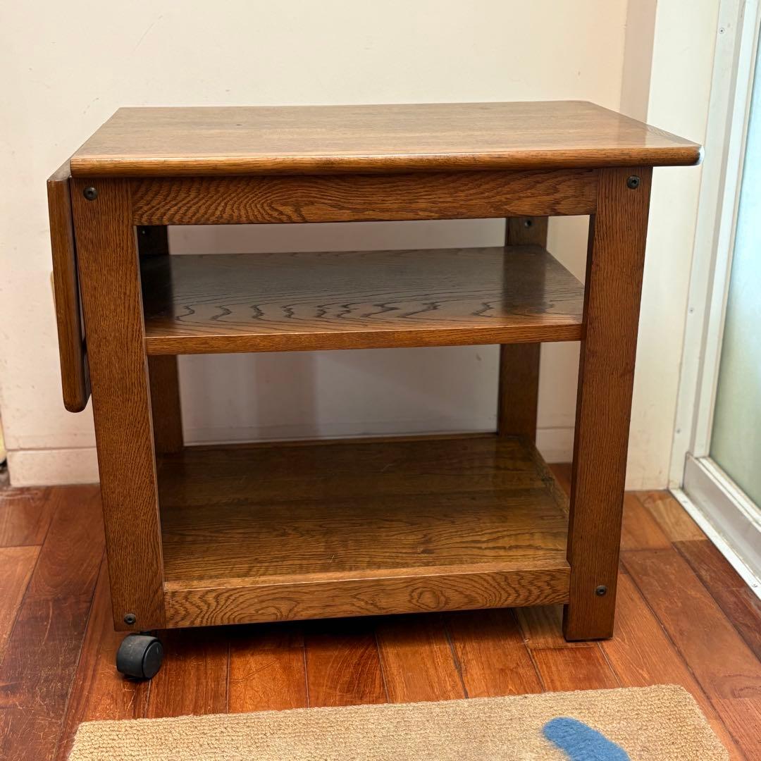 バタフライワゴン【USAビンテージ 】オーク材 サイドテーブル キャスター