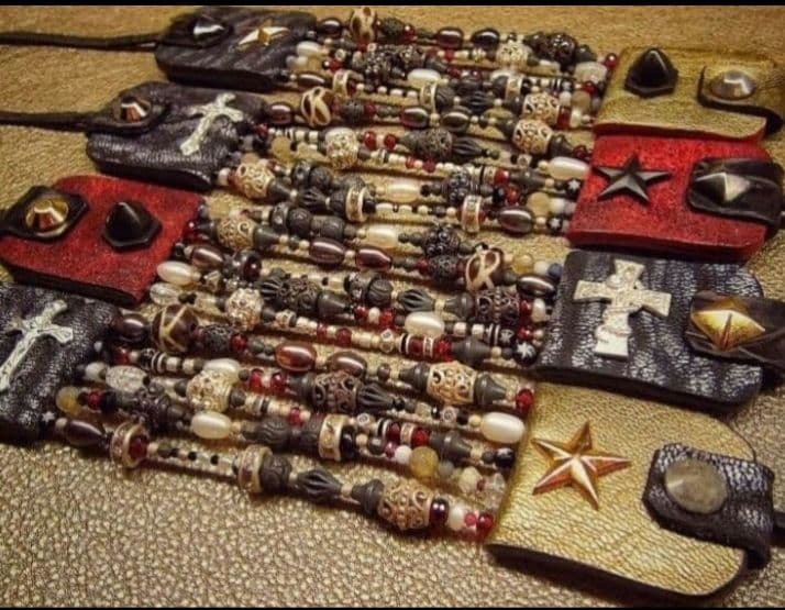 2084【レア】GOLDLEATHER ゴールドレザー ブレスレット保存袋付き