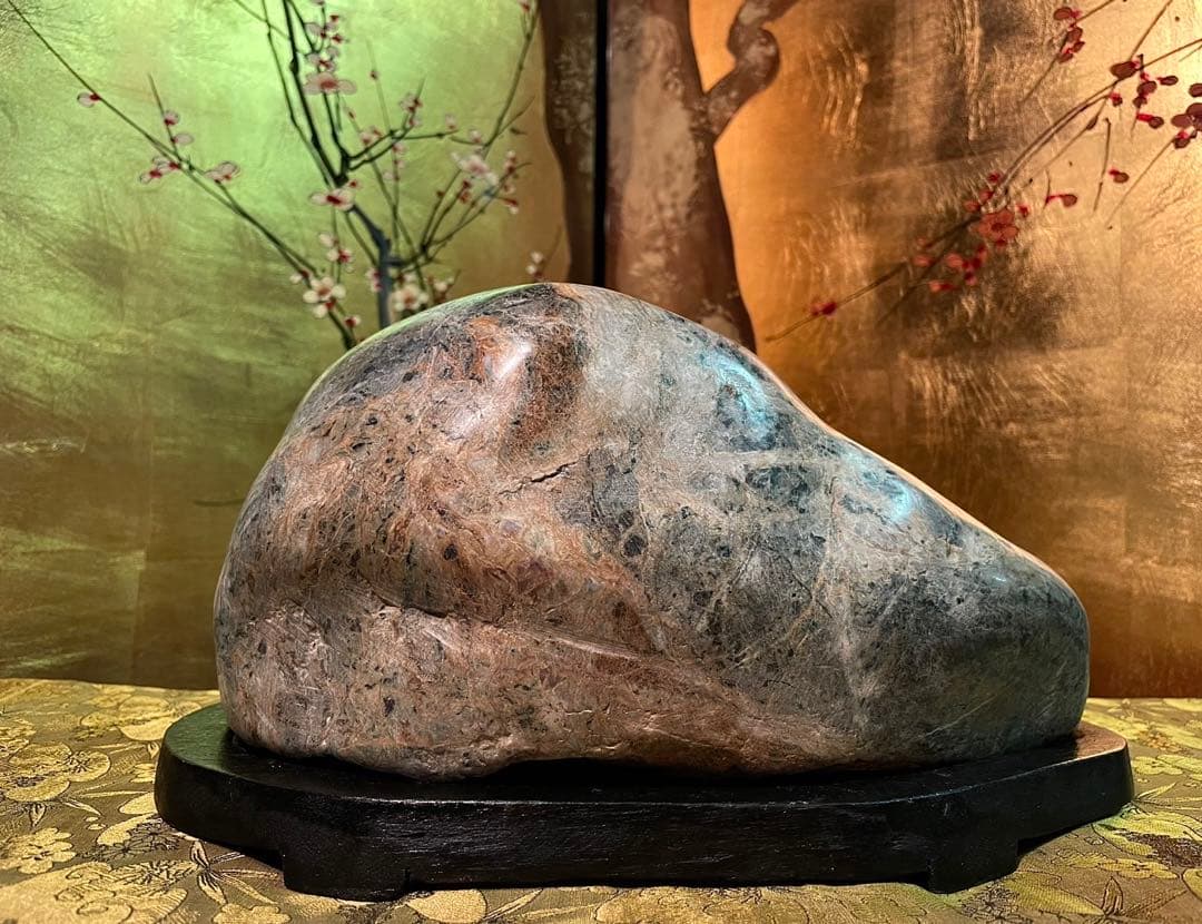 4653 佐渡錦紅石  横31×高16(cm) 10.56kg 赤玉石 佐渡石