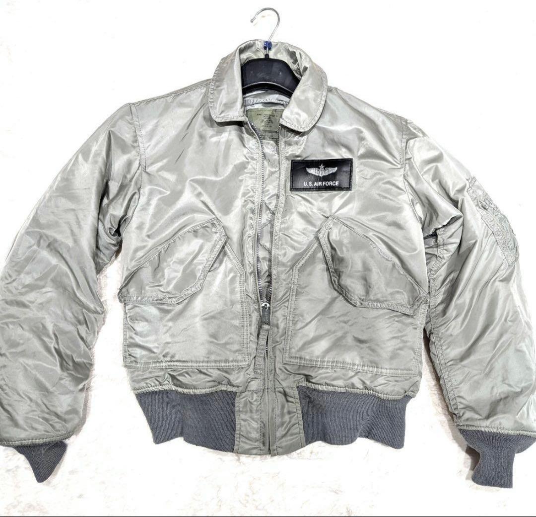 希少　アルファ 米軍 フライトジャケット　シルバー　短丈 厚手 ma1