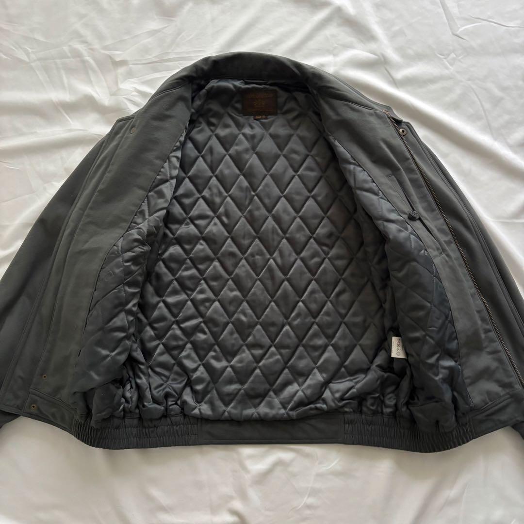 90’s vintage 短丈中綿ブルゾン ダークグリーン スエード調 アメカジ