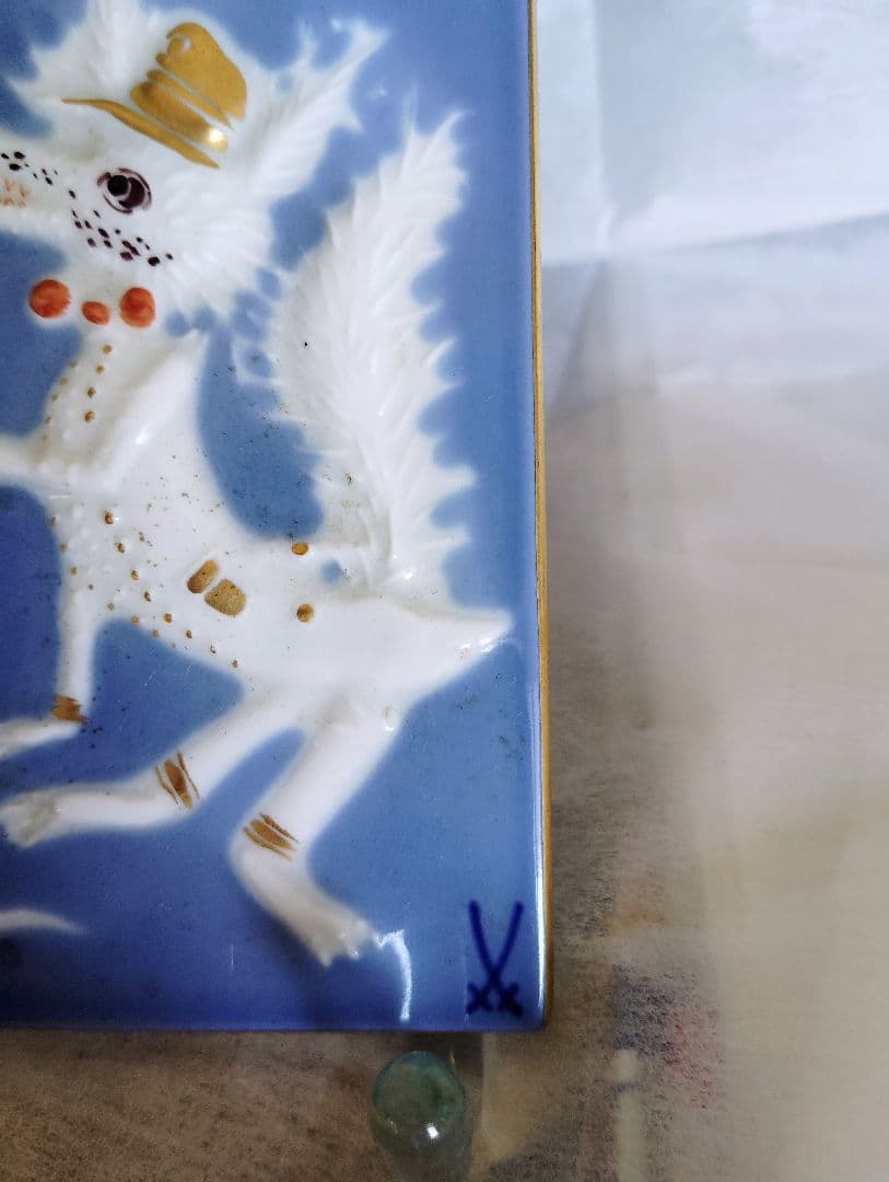 マイセン　オオカミと七匹の子羊　置物