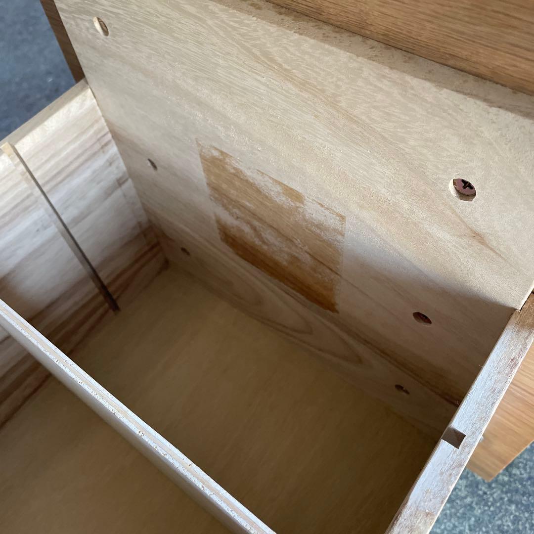 無印良品　デスクキャビネット　キャスター付き　タモ材