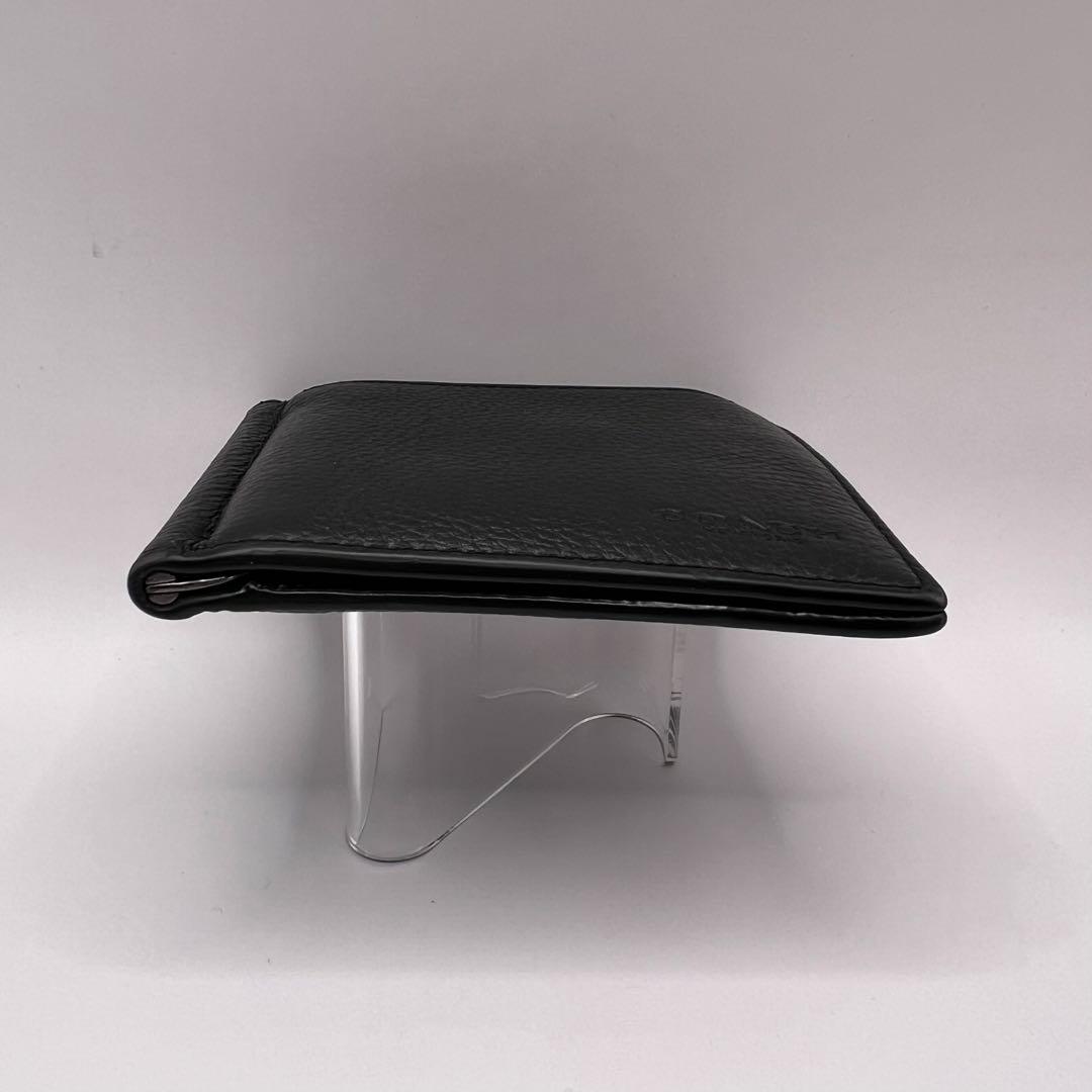 COACH C8272 二つ折り財布　マネークリップ　ブラック レザー　財布