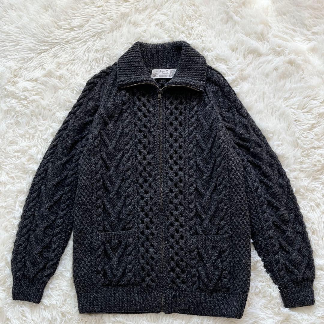 アテナデザイン ウールドライバーズニット カーディガン L〜XL 程度グレー