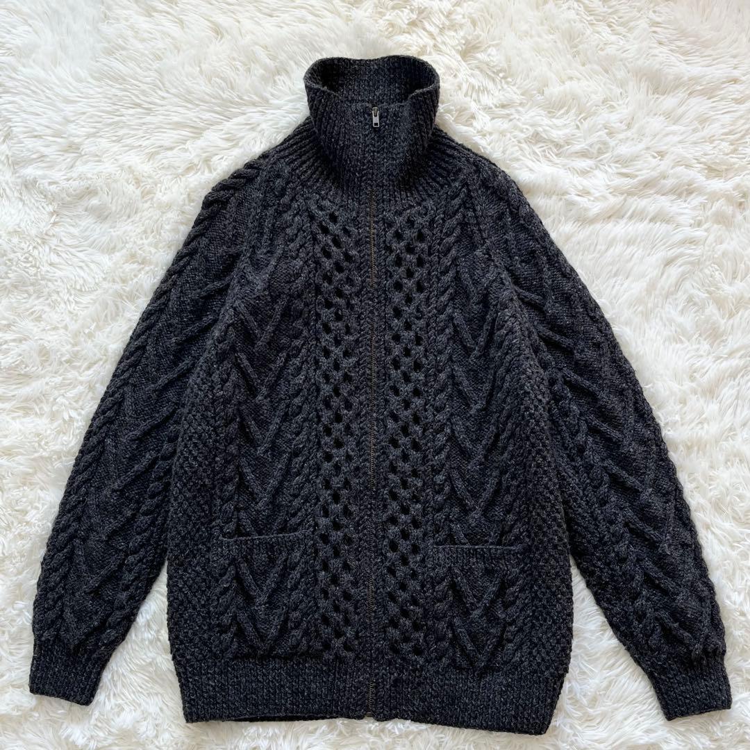 アテナデザイン ウールドライバーズニット カーディガン L〜XL 程度グレー