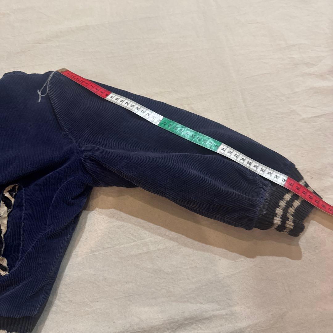 50s VINTAGE コーデュロイ アニマル ゼブラ ジャケット 短丈 ナス紺