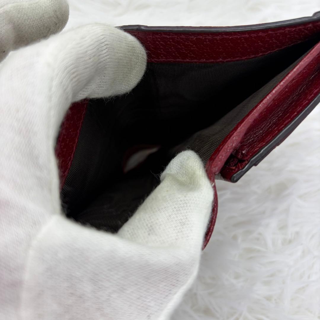 美品✨️グッチ ドラえもん 二つ折り財布 レザー GG レッド コラボ