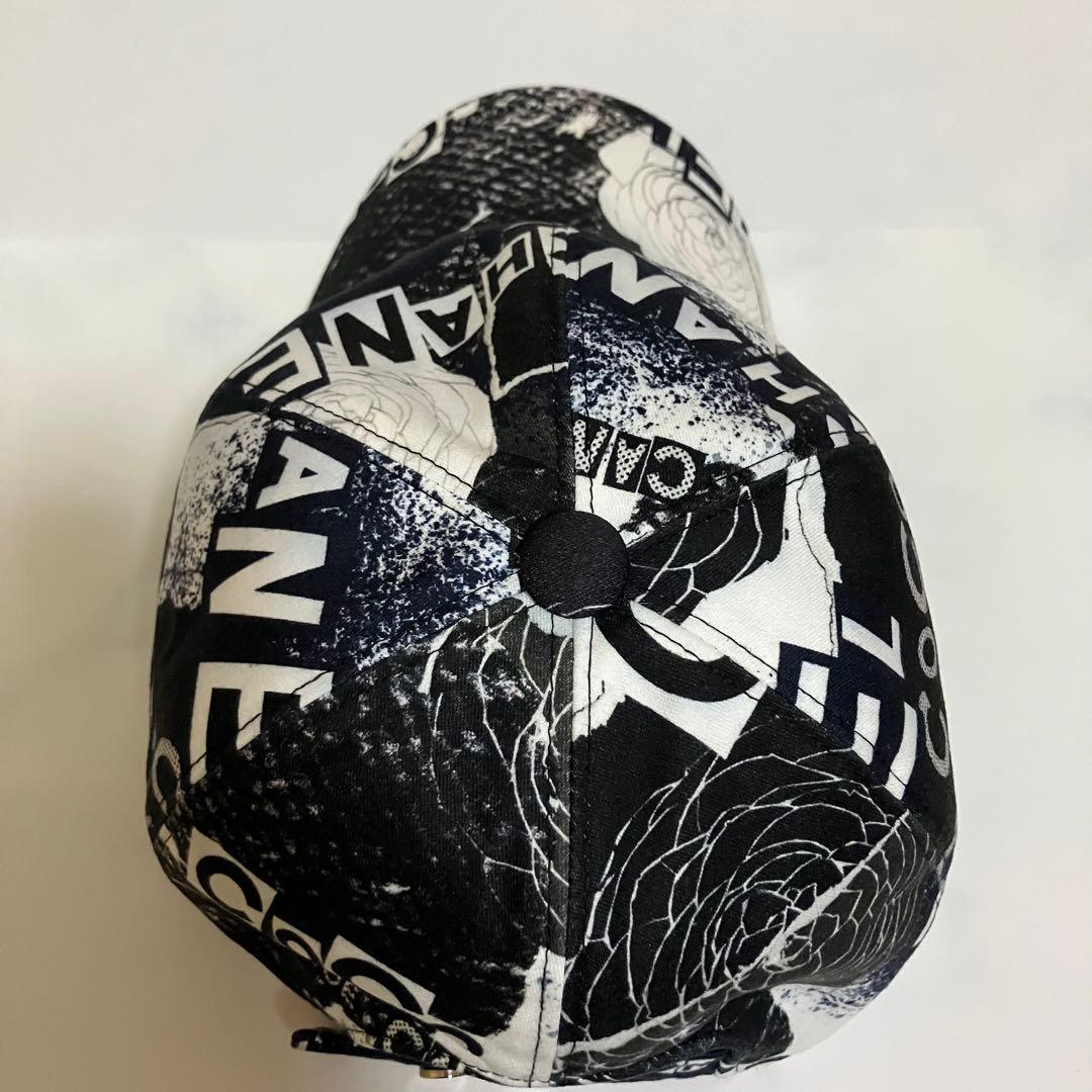 CHANEL シャネル ロゴ スナップボタン キャップ ネイビーブラック