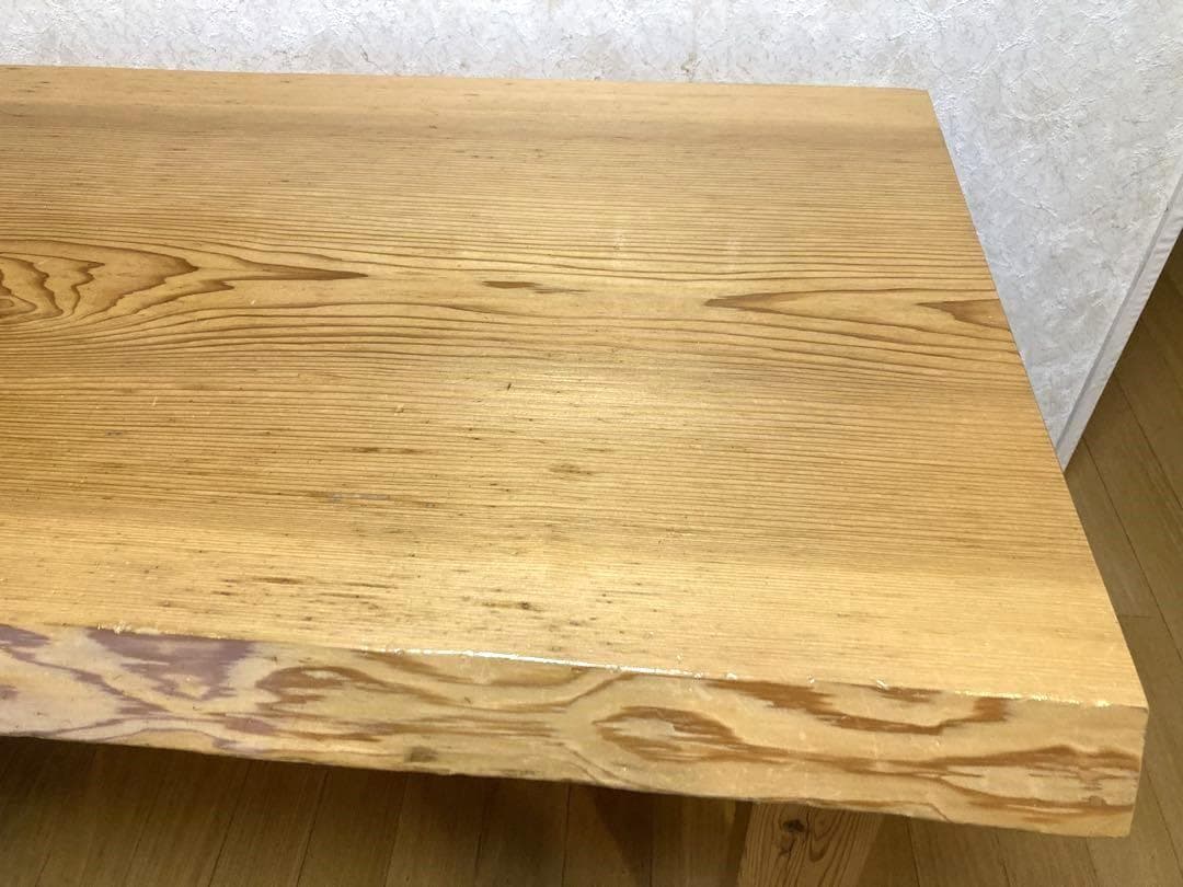 希少 ビンテージ 一枚板 ダイニングテーブル 木製 天然木 135cm 現状