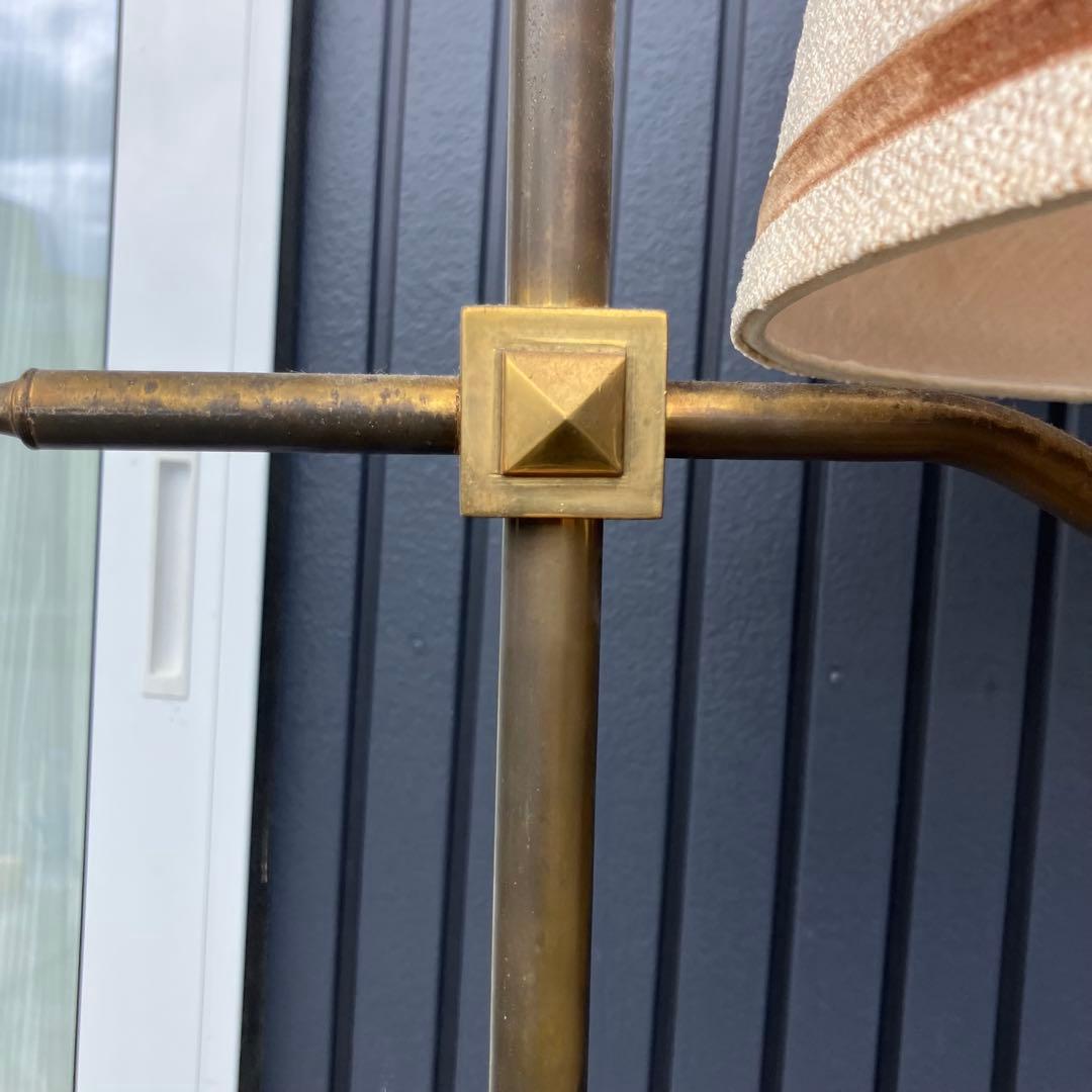 昭和レトロ ナショナル 真鍮製スタンドライト シェードランプ フロアライト