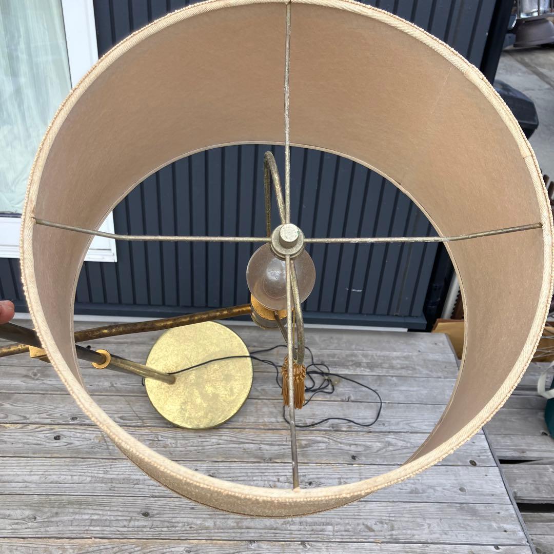 昭和レトロ ナショナル 真鍮製スタンドライト シェードランプ フロアライト