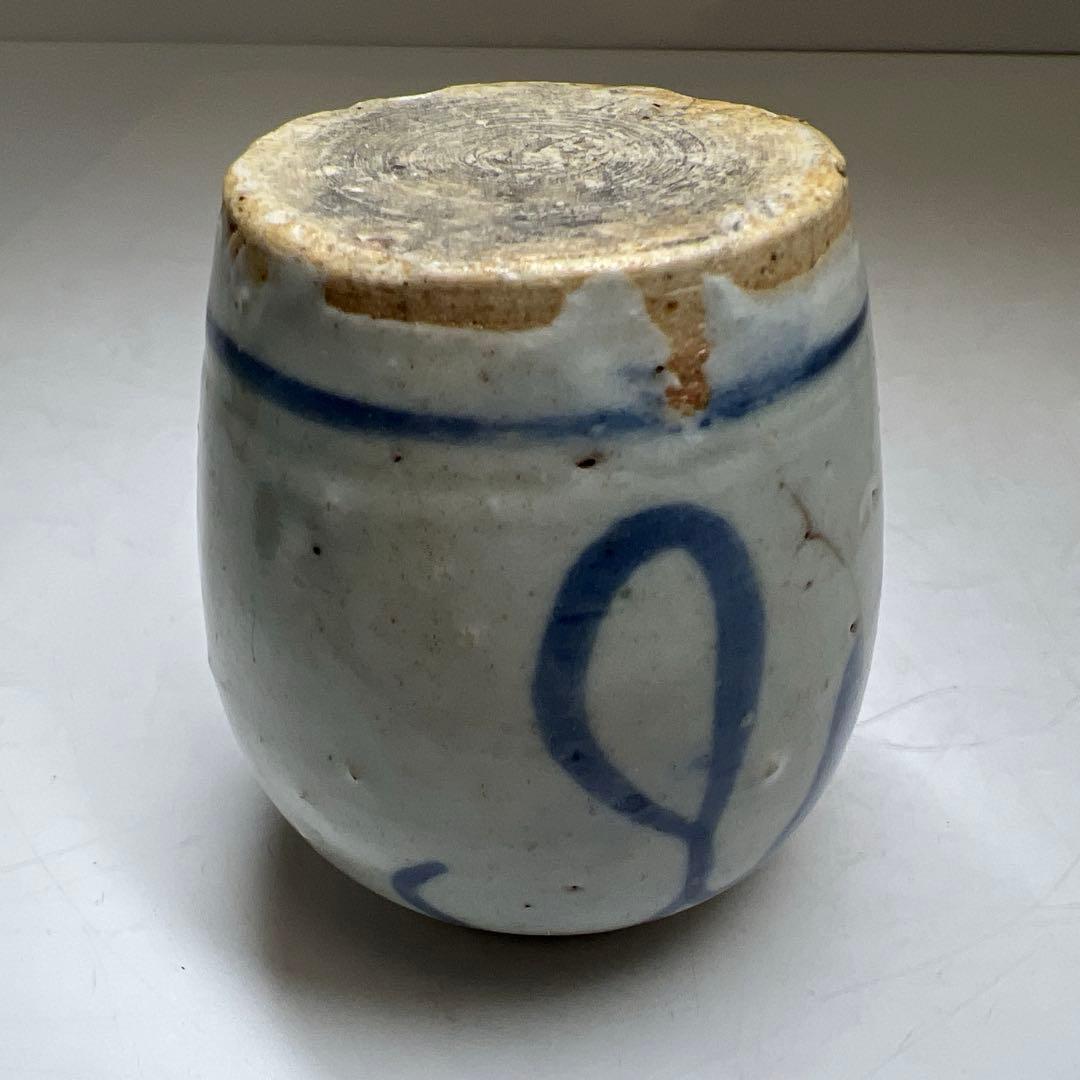 中国明時代　古染付茶入　木箱付　高さ約8㎝　東Y7-1226☆2Fタエサカ