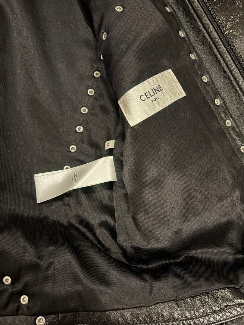 CELINE 2020AW エディ着 スタッズシングルレザージャケット 44