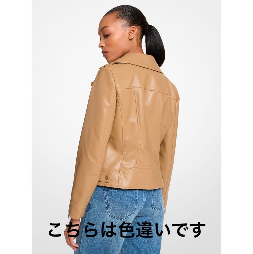 新品 マイケルコース ライダース ジャケット シルバー XS S レザー コート