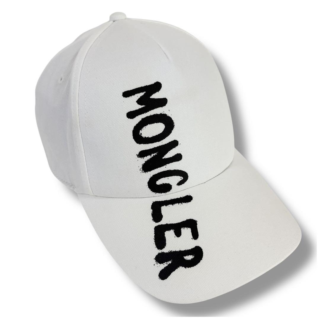 美品✨MONCLER モンクレール ベースボールキャップ 帽子 白 ホワイト