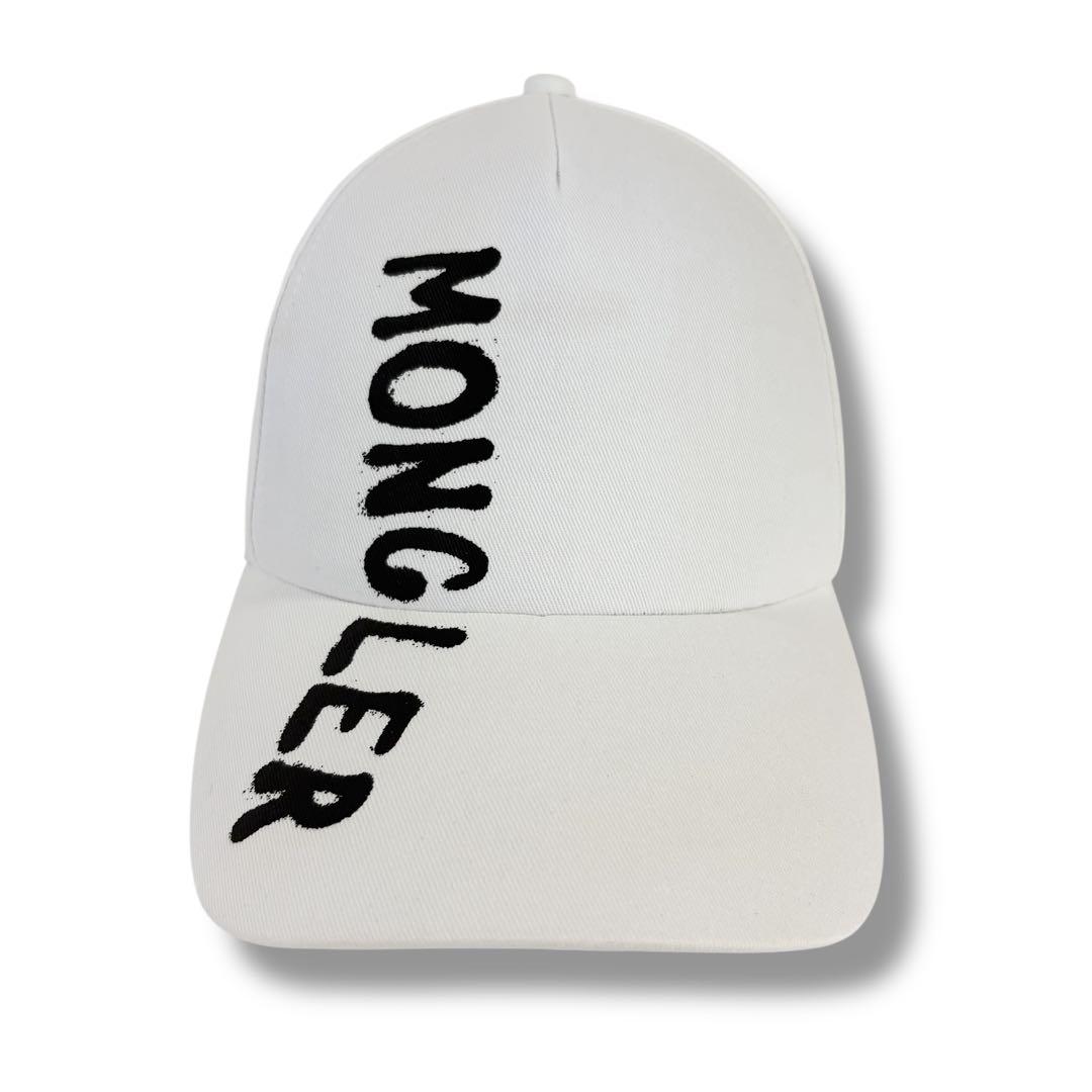 美品✨MONCLER モンクレール ベースボールキャップ 帽子 白 ホワイト