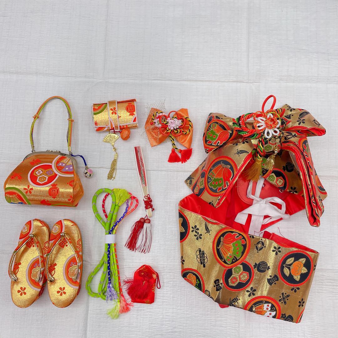 Ｙ★3464★ 女の子 七五三 飾り帯　はこせこセット 草履 女児 帯