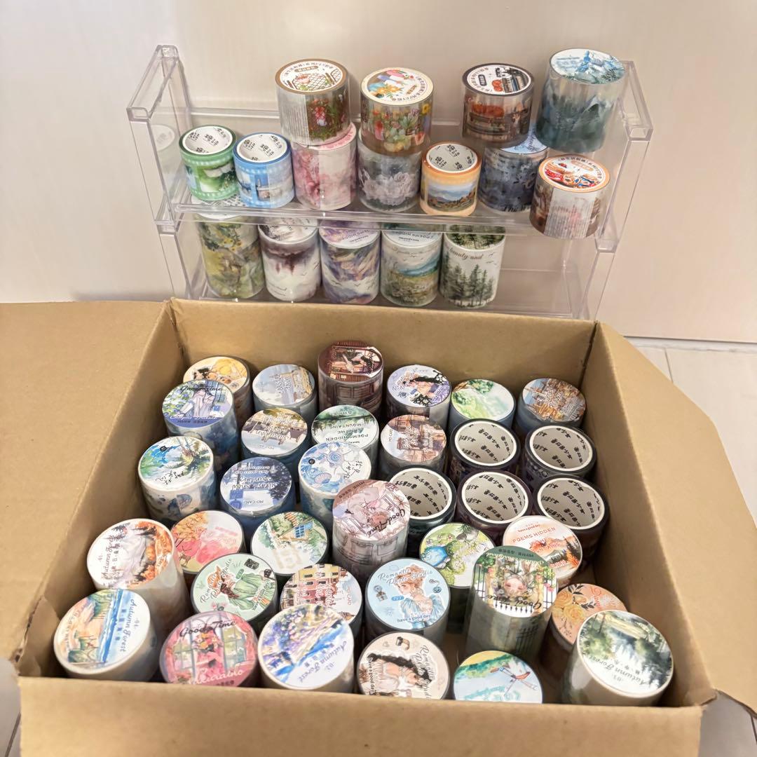 58点セット　海外マスキングテープ　大量まとめ売り　マステ　シール　pet 手帳