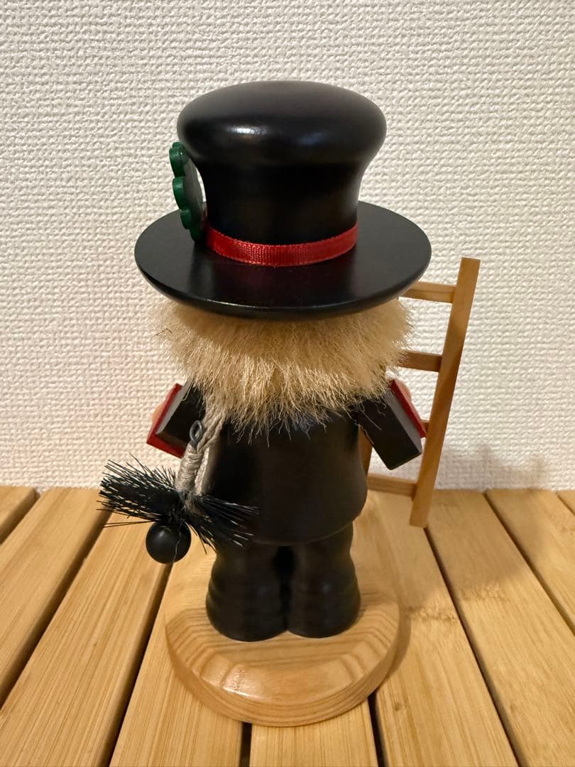 ドイツ製 木製 煙出し人形 煙突掃除人（エルツ地方伝統工芸）置物
