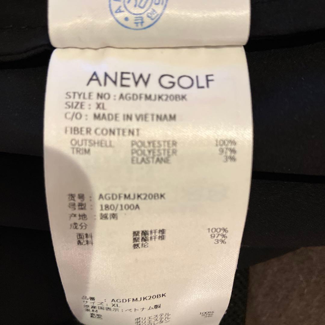 【我流片手】ANEW GOLF ブラックメンズジャケット袖取り外し可能