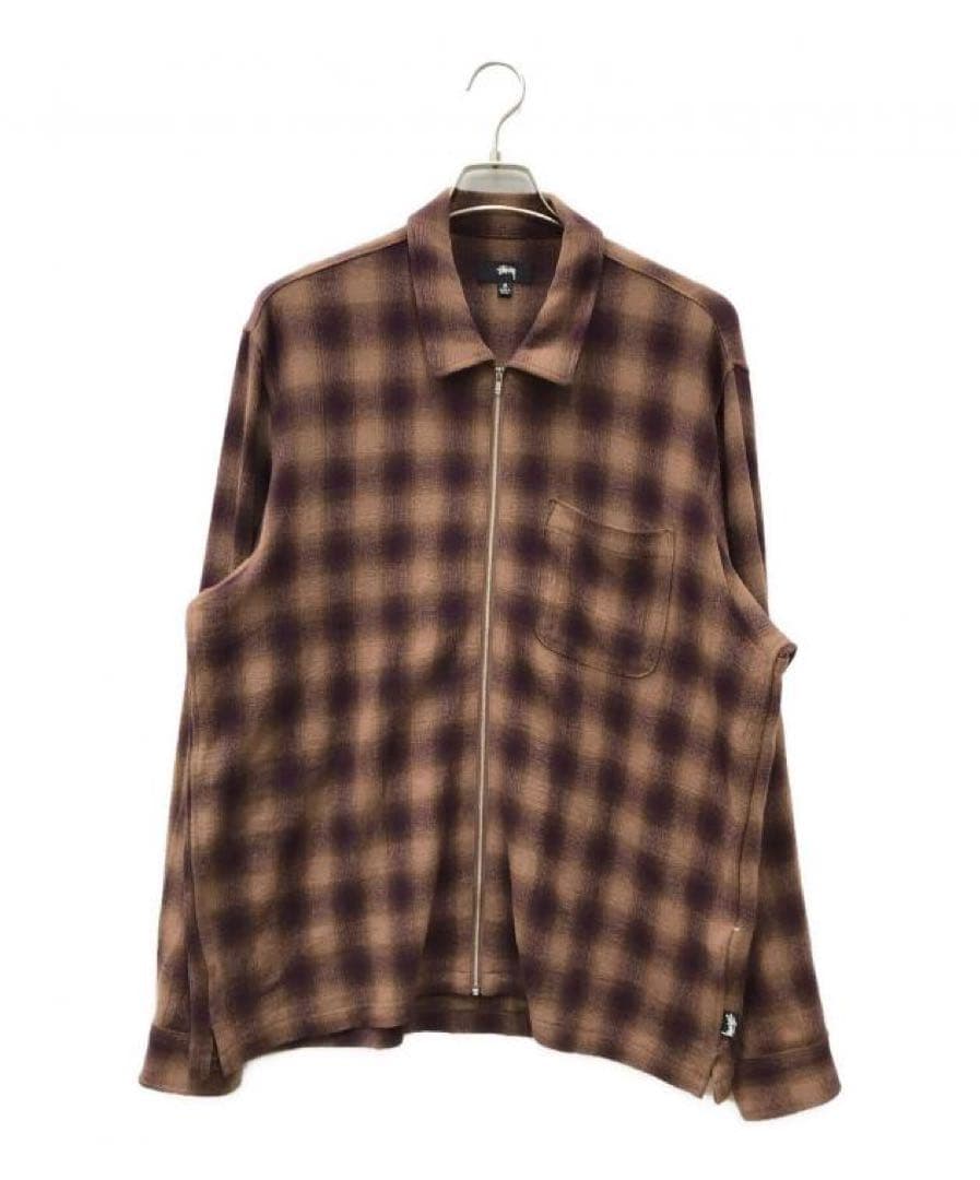 Stussy 24ss コットン100% フランネルジップシャツ
