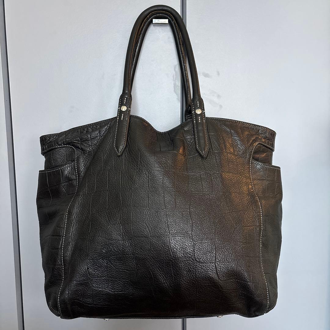 aniary ブラックレザー トートバッグ