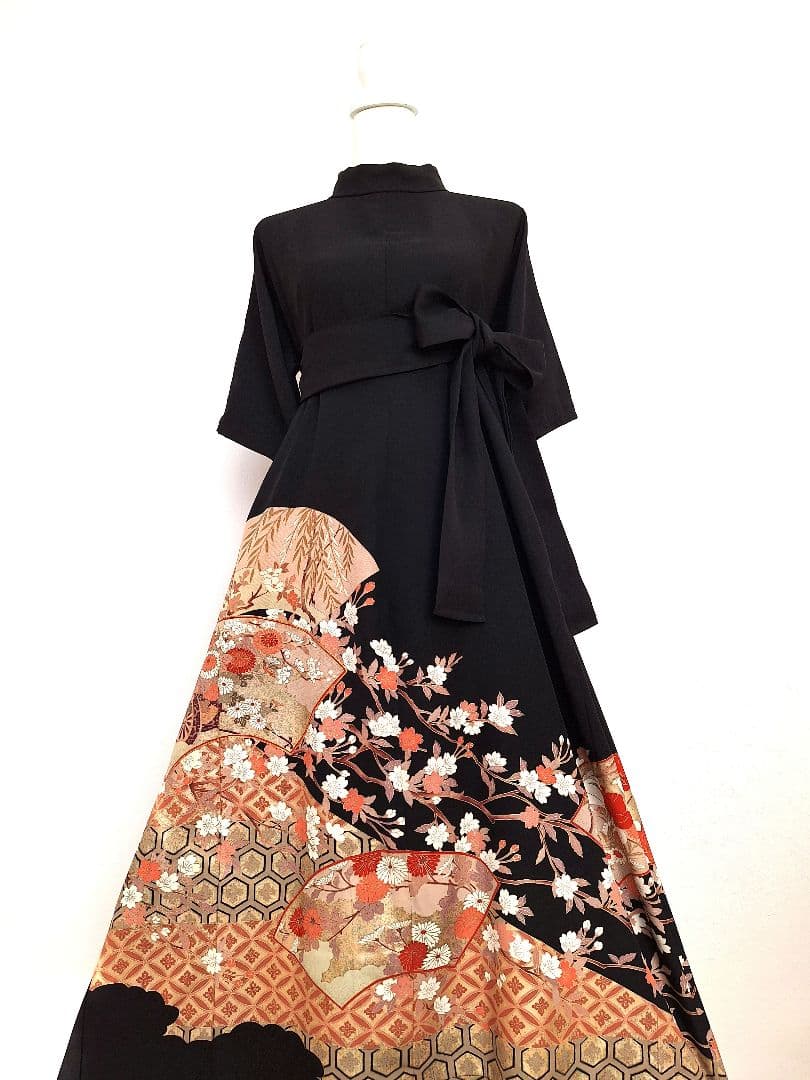 着物リメイクワンピース3644