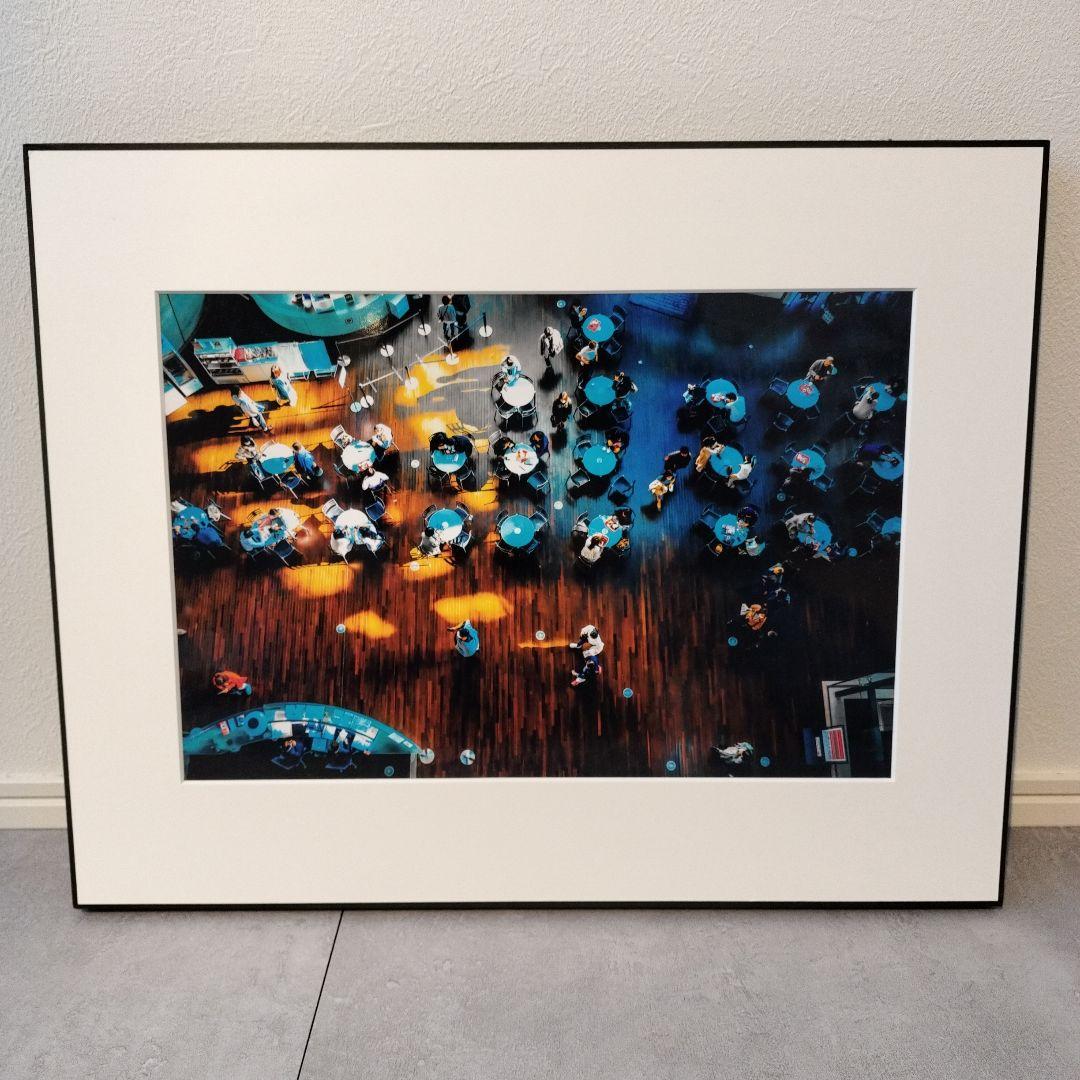 現代アート カフェの賑わい 絵画 約50cm x 70cm