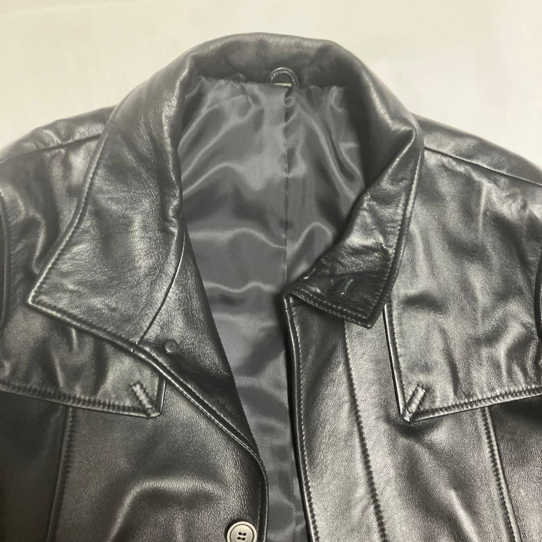 レザー トレンチコート ブラック　値下げ応相談