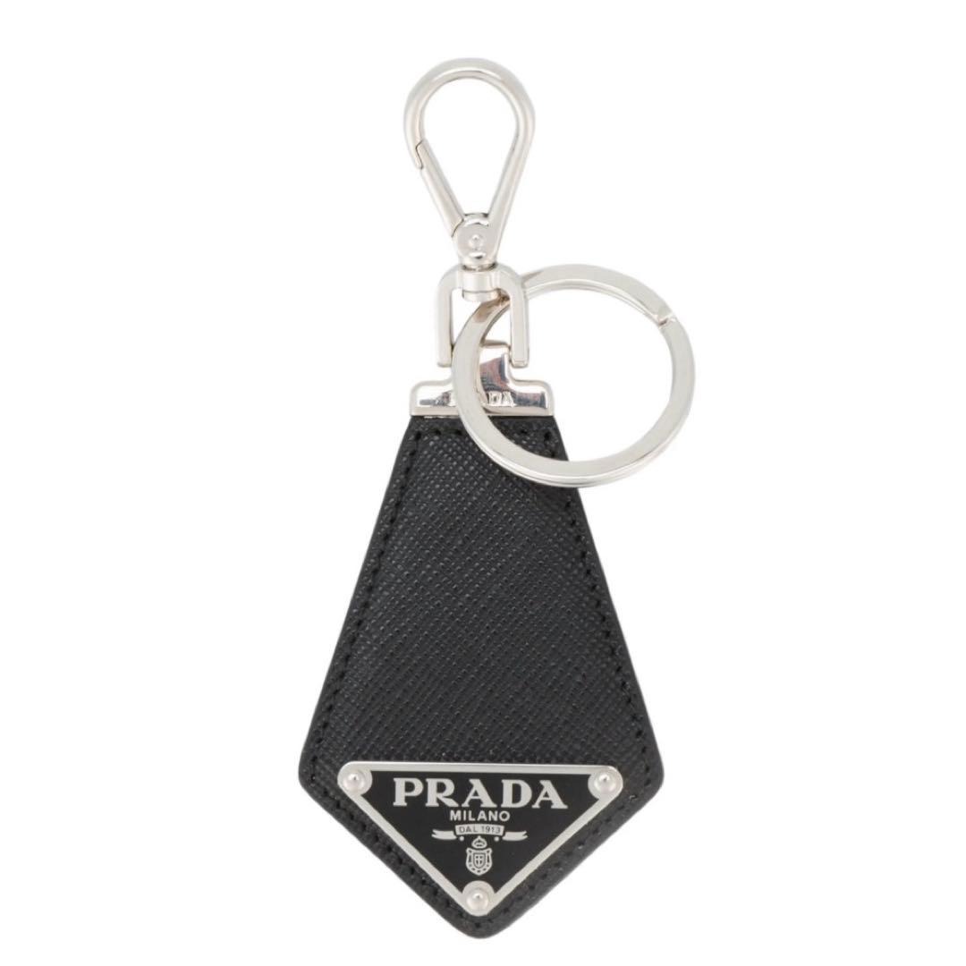 PRADA トライアングルロゴ サフィアーノレザー キーチェーン キーホルダー