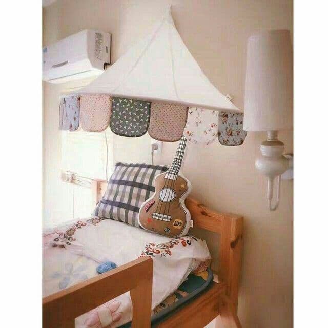 ベビーベッド おしゃれ 天蓋 蚊帳 テント ミニカーテン キッズルーム