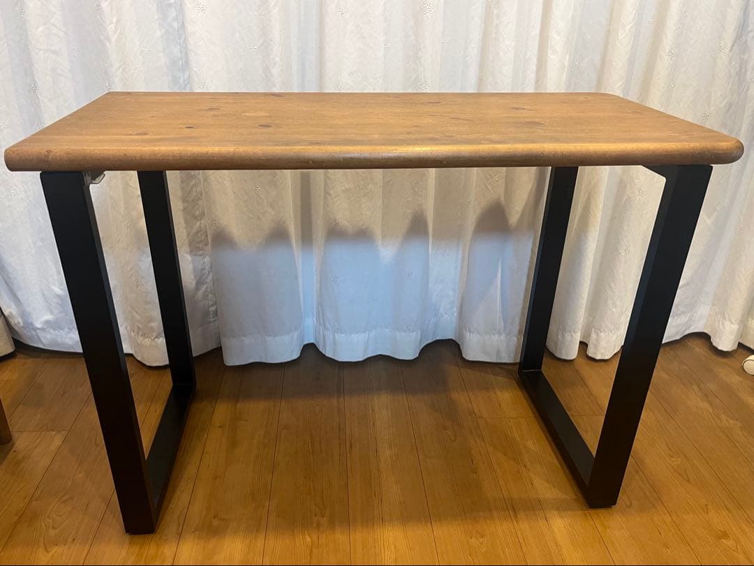 100✕45 カウンターテーブル　ウォールナット　無垢材　アイアン脚
