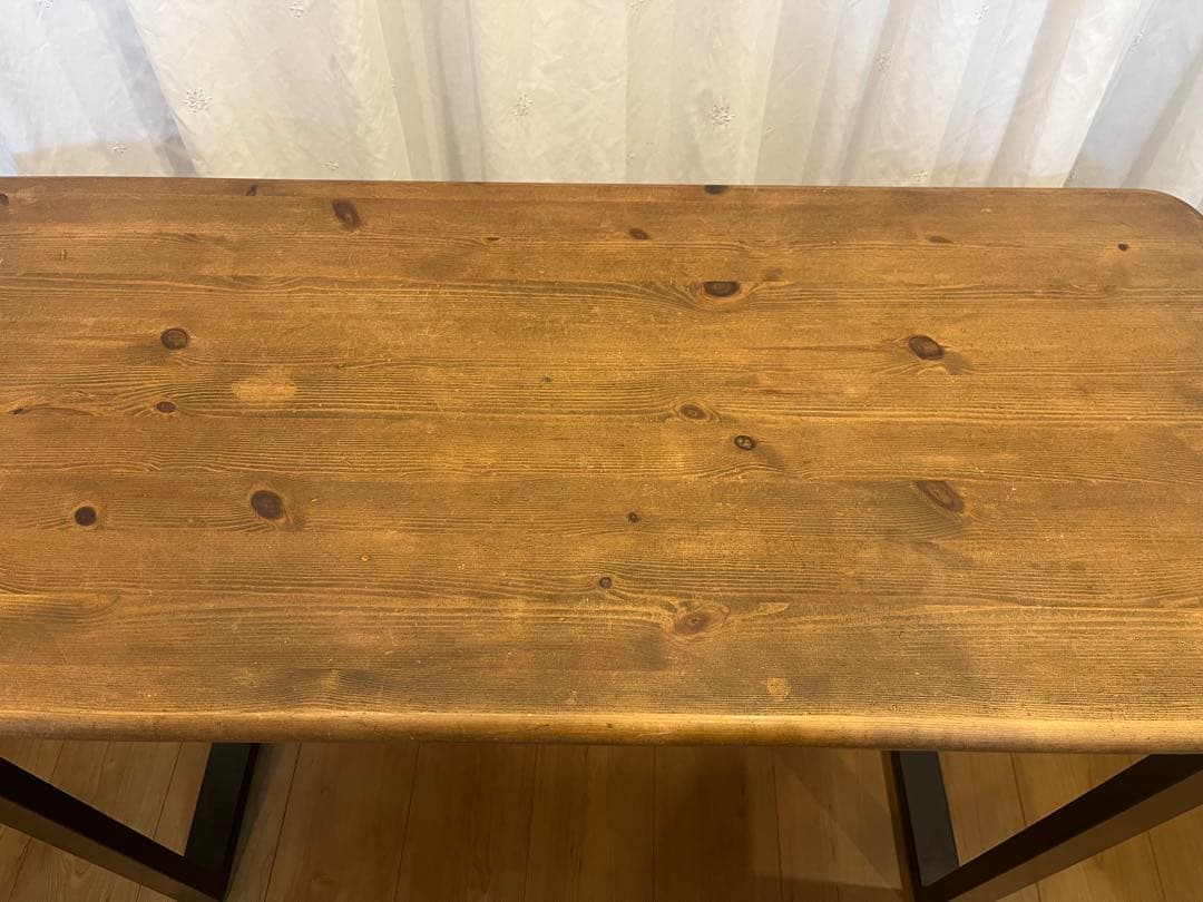 100✕45 カウンターテーブル　ウォールナット　無垢材　アイアン脚