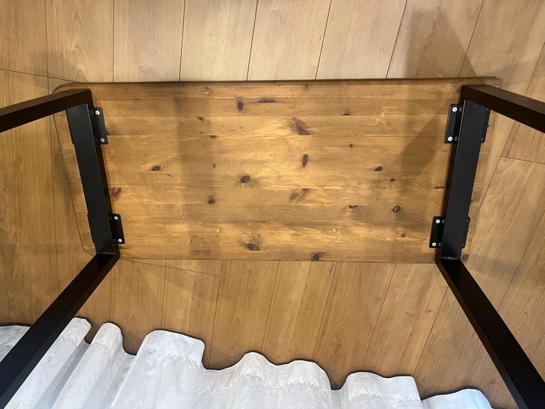 100✕45 カウンターテーブル　ウォールナット　無垢材　アイアン脚