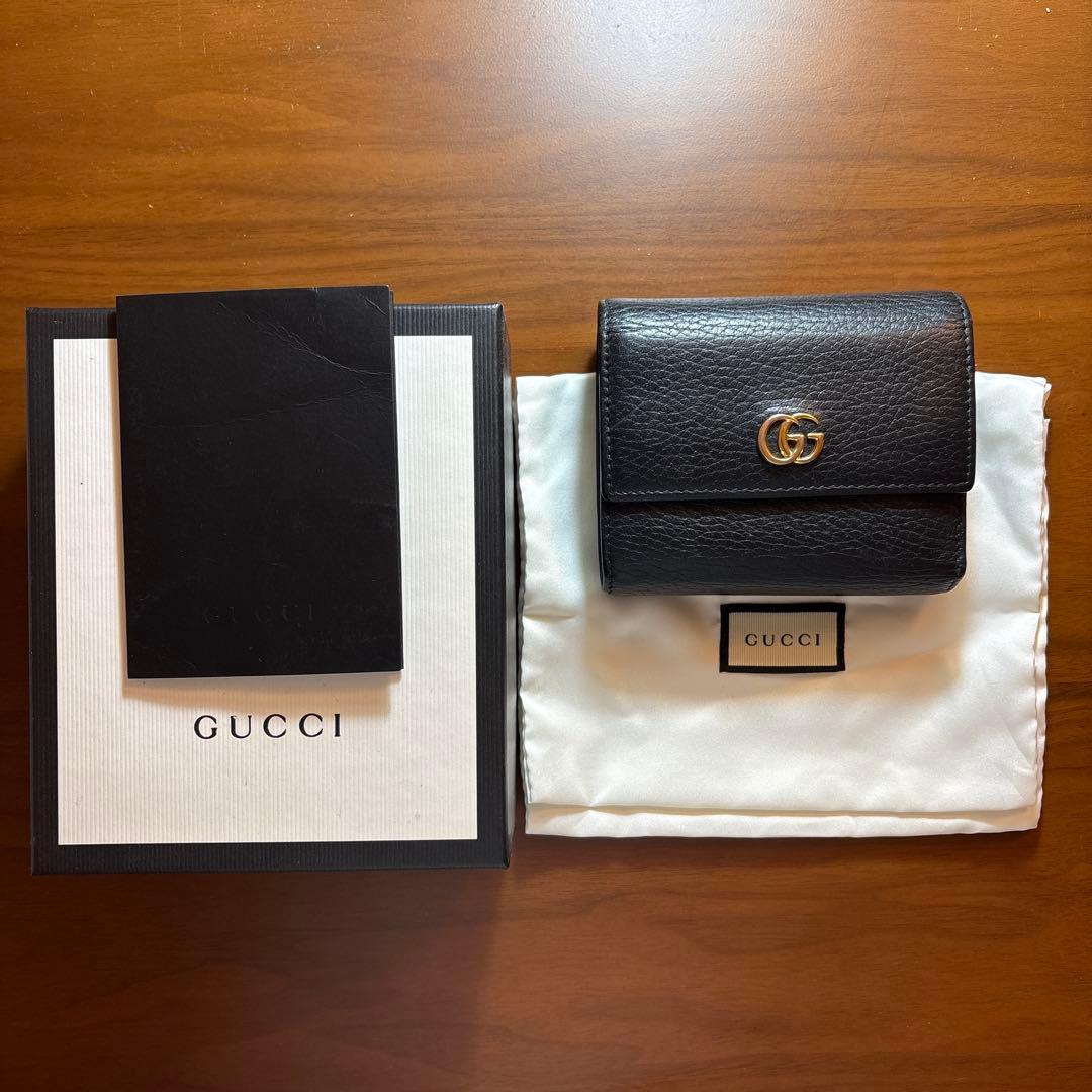 GUCCI グッチ　三つ折り財布　ブラック
