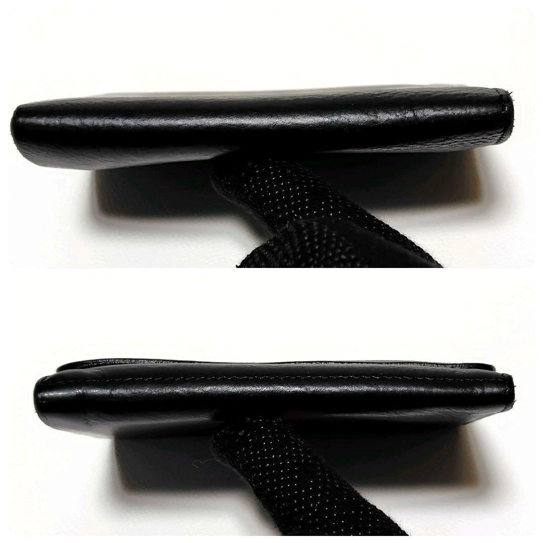 イルビゾンテ　折り財布　黒　レザー　ロゴ型押し　金ボタン